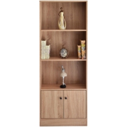Βιβλιοθήκη ξύλινη με τρία ράφια και ένα ντουλάπι Ankor 741953