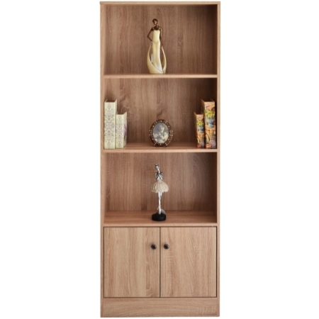 Βιβλιοθήκη ξύλινη με τρία ράφια και ένα ντουλάπι Ankor 741953