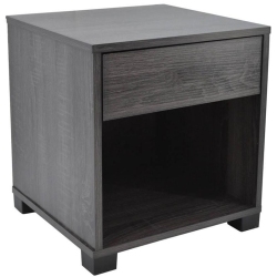 Κομοδίνο ξύλινο με ένα συρτάρι γκρι Ankor 766413