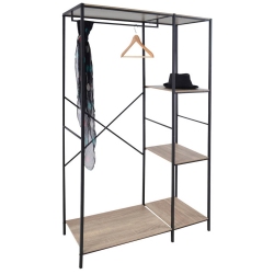 Κρεμάστρα-ραφιέρα μεταλλική-ξύλινη 90x41x167εκ Ankor 783762-1