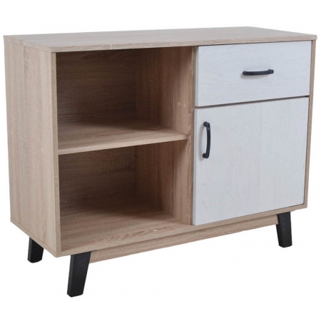 Ντουλάπι-κομότα ξύλινο natural-λευκό 94x38x74εκ Ankor 825837