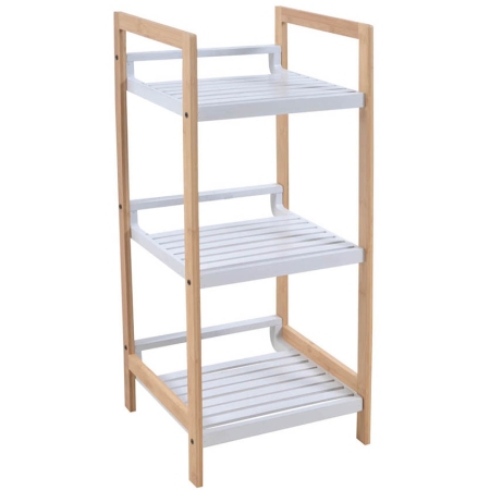 Ραφιέρα ξύλινη μπαμπού λευκό-natural 30x30x70εκ Ankor 824465