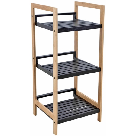 Ραφιέρα ξύλινη μπαμπού μαύρο-natural 30x30x70εκ Ankor 824472