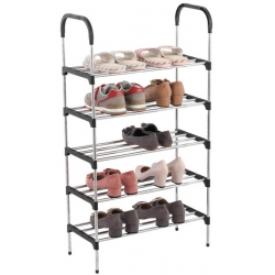 Παπουτσοθήκη-ραφιέρα μεταλλική ασημί 57x26x100εκ Ankor 829880