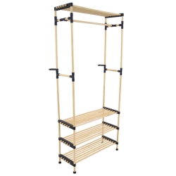 Κρεμάστρα-ραφιέρα ξύλινη natural 76x28x165εκ Ankor 820597