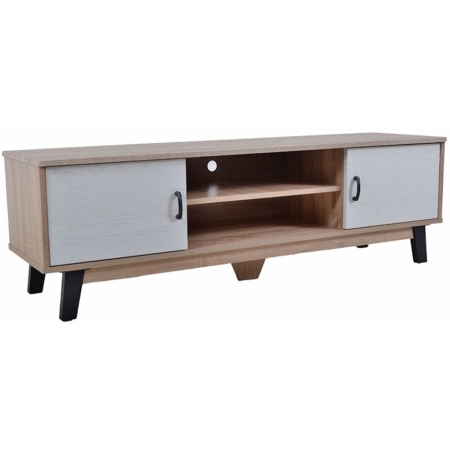 Έπιπλο τηλεόρασης ξύλινο natural-λευκό 140x38x44εκ Ankor 834341
