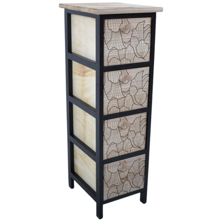 Συρταρίερα ξύλινη natural-μαύρο 26x32x80εκ Ankor 839193