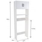 Έπιπλο πλυντηρίου ξύλινο με ντουλάπι και ράφια λευκό 64x30x180εκ Ankor 837441