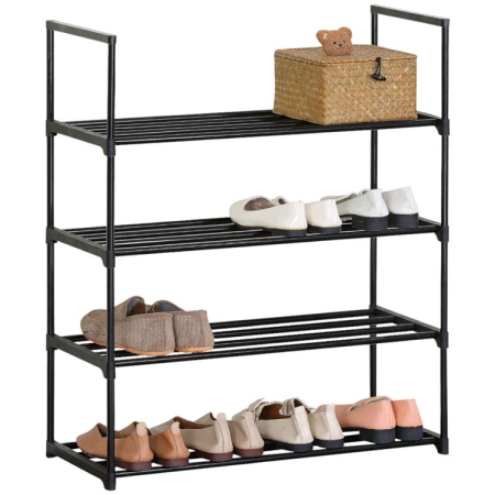 Παπουτσοθήκη-ραφιέρα μεταλλική μαύρη 67x29x81.5εκ Ankor 844265