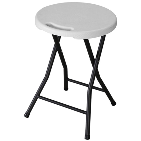 Σκαμπώ μεταλλικό-πλαστικό λευκό 33x46εκ Ankor 843473