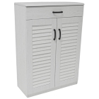 Παπουτσοθήκη ξύλινη με συρτάρι λευκή 68x32x98εκ Ankor 844999