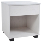 Κομοδίνο ξύλινο λευκό 40x36x43εκ Ankor 845910