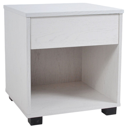 Κομοδίνο ξύλινο λευκό 40x36x43εκ Ankor 845910