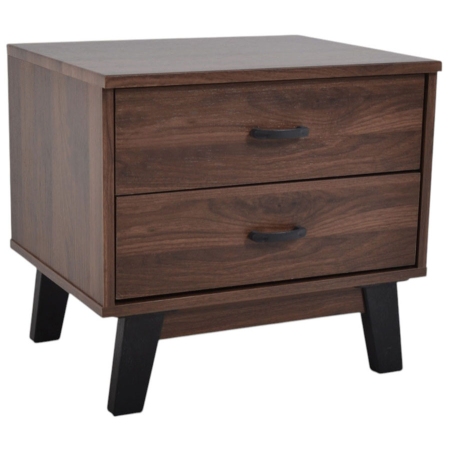 Κομοδίνο ξύλινο καρυδί 48x38x44εκ Ankor 849109