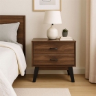 Κομοδίνο ξύλινο καρυδί 48x38x44εκ Ankor 849109