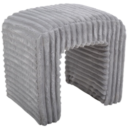 Σκαμπώ βελούδινο γκρι 43x35x41εκ Ankor 851836