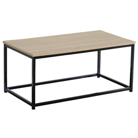 Τραπέζι σαλονιού μεταλλικό-ξύλινο μαύρο-natural 90x48x40.5εκ Ankor 852840