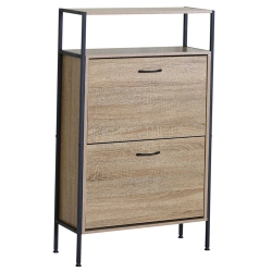 Παπουτσοθήκη ξύλινη-μεταλλική οξιά-μαύρο 60x24x105εκ Ankor 848164