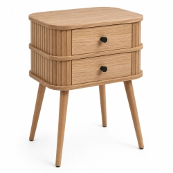 Κομοδίνο ξύλινο natural 40x30x62εκ Ankor 852765