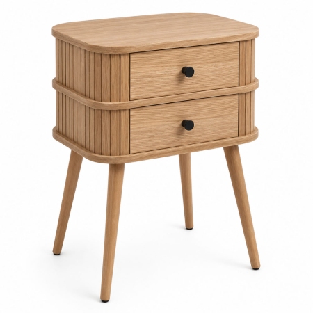 Κομοδίνο ξύλινο natural 40x30x62εκ Ankor 852765