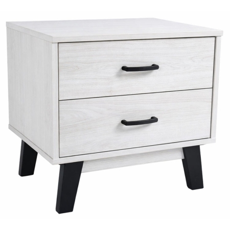 Κομοδίνο ξύλινο λευκό 48x38x44εκ Ankor 855124