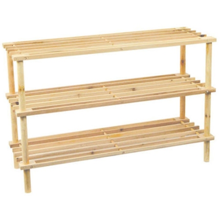 Παπουτσοθήκη-ραφιέρα ξύλινη natural 74x26x49εκ Sidirela E-3774