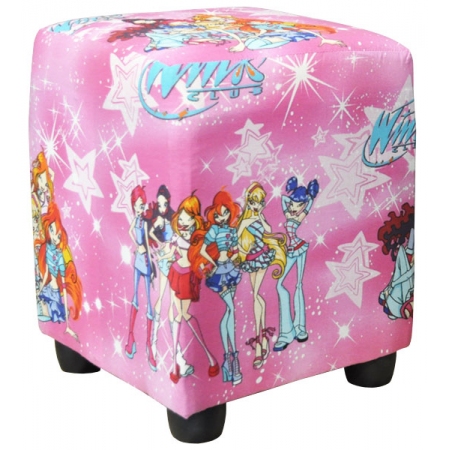 Σκαμπώ παιδικό υφασμάτινο Winx ροζ 30x30x40εκ Pol 1112006
