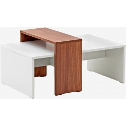 Τραπέζι σαλονιού ξύλινο 90x50εκ λευκό/καφέ Click 6-50-694-0009