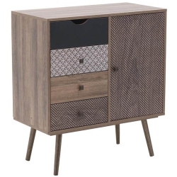 Συρταριέρα ξύλινη καρυδί/λευκό 79x39x86εκ Click 6-50-308-0005