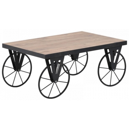 Τραπέζι σαλονιού μεταλλικό-ξύλινο natural-μαύρο 90x60x42εκ Click 6-50-687-0003