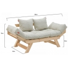 Καναπές υφασμάτινος κρεμ-natural 160x80x70εκ Click 6-50-881-0001