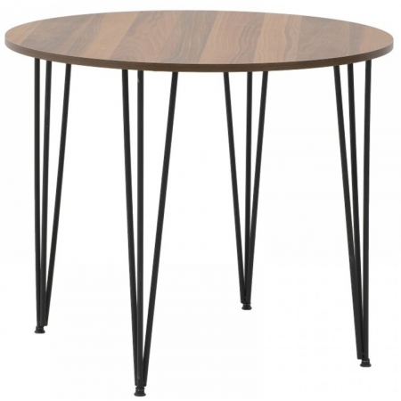 Τραπέζι φαγητού μεταλλικό-ξύλινο καρυδί-μαύρο 90x90x76εκ Click 6-50-794-0016