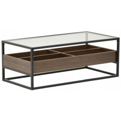 Τραπέζι σαλονιού ξύλινο καρυδί-μαύρο 110x55x42εκ Click 6-50-585-0018