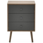 Συρταριέρα ξύλινη natural-γκρι 45x39x63εκ Click 6-50-308-0018