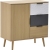 Συρταριέρα ξύλινη natural-γκρι-λευκή 75x39x80εκ Inart 3-50-020-0016