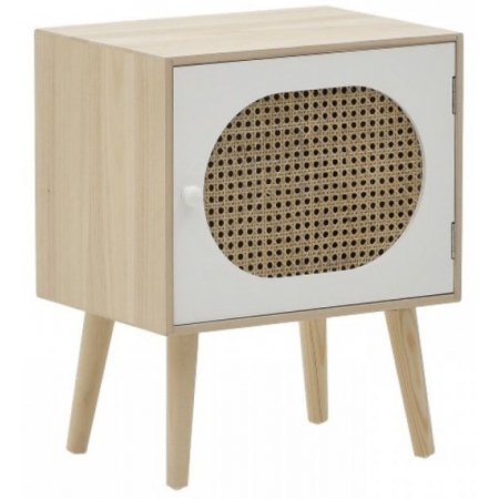 Κομοδίνο ξύλινο λευκό-natural 42x30x52εκ Click 6-50-861-0015