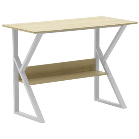 Γραφείο μεταλλικό-ξύλινο λευκό-natural 100x48x72εκ Click 6-50-673-0025