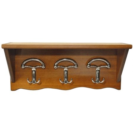 Κρεμάστρα-καπελιέρα ξύλινη μελί-ασημί 50x20x21.5εκ Pol 61-350-MS