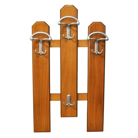 Κρεμάστρα-καπελιέρα ξύλινη καρυδί-ασημί 38x7x69εκ Pol 53