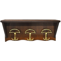 Κρεμάστρα-καπελιέρα ξύλινη καρυδί-χρυσό 50x20x21.5εκ Pol 61-350-KG