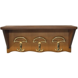 Κρεμάστρα-καπελιέρα ξύλινη μελί-χρυσό 50x20x21.5εκ Pol 61-350-MG