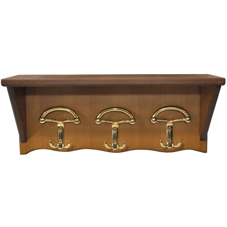 Κρεμάστρα-καπελιέρα ξύλινη μελί-χρυσό 50x20x21.5εκ Pol 61-350-MG