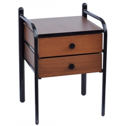 Κομοδίνο ξύλινο-μεταλλικό καρυδί-μαύρο 40x38x56εκ Sinialo 00052