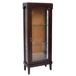 Βιτρίνα μασίφ ξύλινη σκούρο καρυδί 58.5x30x152εκ Sinialo 24-90-WEC003