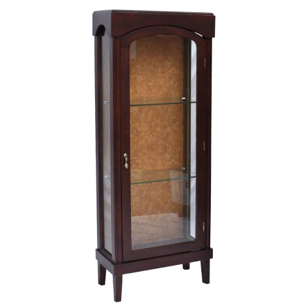 Βιτρίνα μασίφ ξύλινη σκούρο καρυδί 58.5x30x152εκ Sinialo 24-90-WEC003
