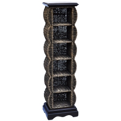 Ραφιέρα ξύλινη-seagrass καφέ 29x22x104εκ Sinialo 35-37-SK3540