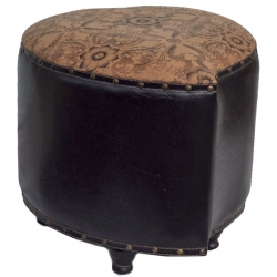 Σκαμπώ-πουφ υφασμάτινο Καρδια καφέ-μπεζ 48εκ Sinialo 25-67-AV66038