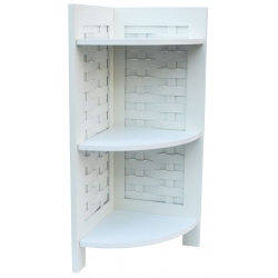 Ραφιέρα γωνία ξύλινη ιβουάρ 25x25x60εκ Sinialo 35-35-B10094W