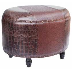 Σκαμπώ δερματίνη Κροκό καφέ 60x49x43εκ Sinialo 25-67-Β016