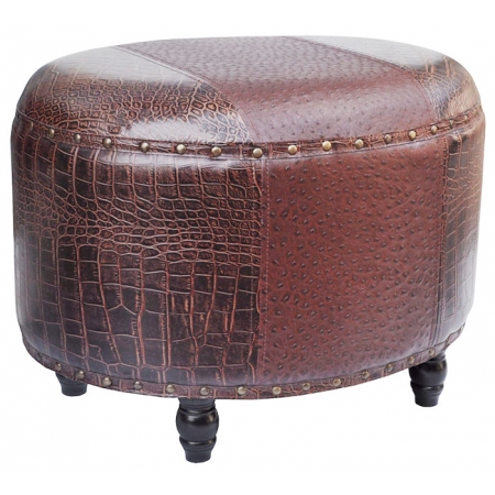 Σκαμπώ δερματίνη Κροκό καφέ 60x49x43εκ Sinialo 25-67-Β016